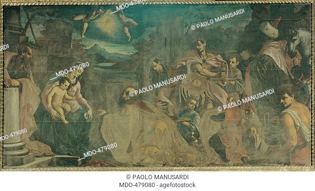 Adoration of the Magi, by Volpato Giambattista, 17th Century, tela. Italy, Veneto, Lamon, Belluno, Archpriest church. All