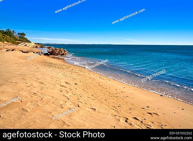 Platja Penyals beach playa in Miami-Platja of Tarragona at Costa Dorada of Catalonia