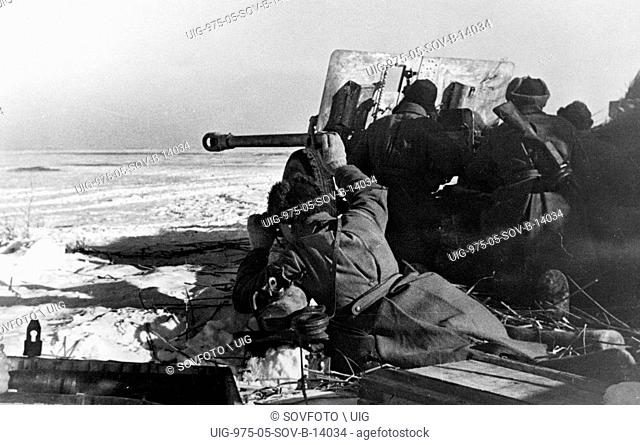 World War 2. An ant-tank gun crew commanded by Sergeant of the Guards V. Karimov