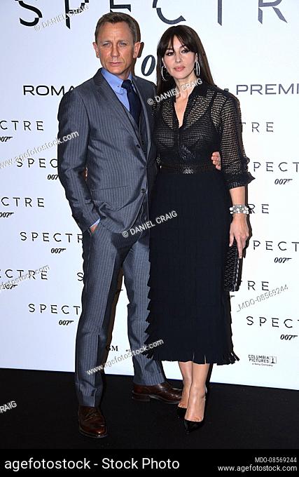 Daniel Craig and Monica Bellucci attend italian premiere 007 Spectre movie in Auditorium della Caonciliazione. Rome (Italy), October 27, 2015