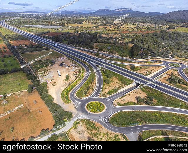 new motorway from Llucmajor to Campos (Ma-19), Mallorca, Balearic Islands, Spain