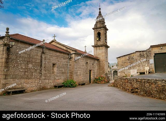 PONTEVEDRA, SPAIN - SEPTEMBER 9, 2017: Iglesia de Santa Maria del Alba on the Camino de Santiago trail close to Pontevedra on September 9, 2017 in Galicia