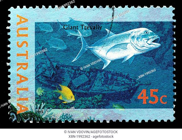 Giant trevally, postage stamp, Australia, 1995