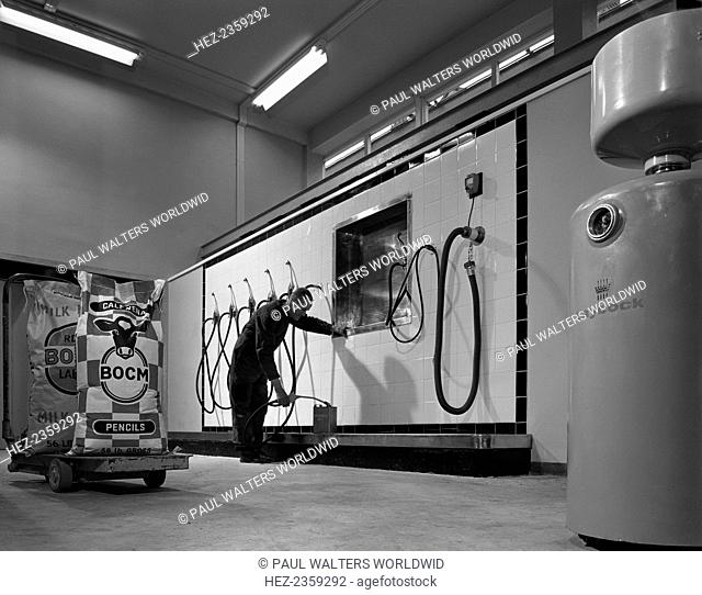 Laycock lubrication plant at BOCM Animal feeds, Selby, North Yorkshire, 1962. Laycock Engineering of Sheffield installed this lubrication plant at BOCM Animal...
