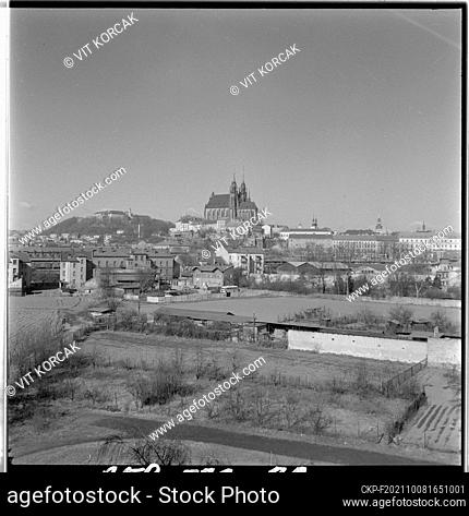 ***MARCH 18, 1975 FILE PHOTO***The Cathedral of Saints Peter and Paul, Roman Catholic cathedral on the Petrov hill and Spilberk Castle located in the Brno-stred...