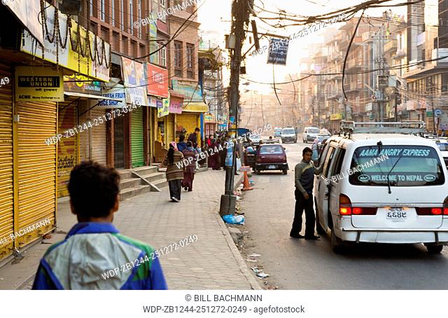 Kathmandu Nepal early morning streets before they become choked with the daily traffic