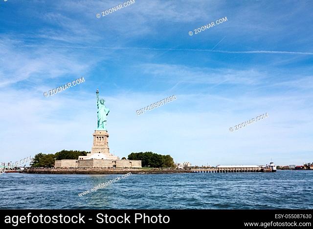 statue of liberty, near the Hudson estuary on liberty island, USA