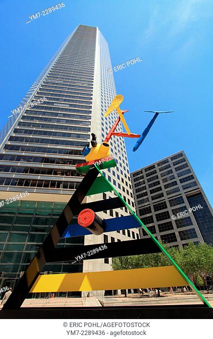 Personage and Birds, Joan Miró - Houston, TX. Steel and cast-bronze, located JP Morgan Chase Tower plaza