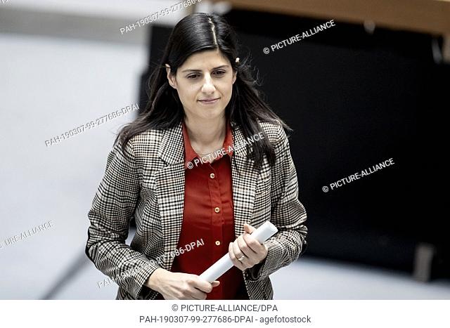 07 March 2019, Berlin: Derya Ça·lar (SPD), member of the Berlin House of Representatives, leaves the podium at the 38th plenary session of the Berlin House of...