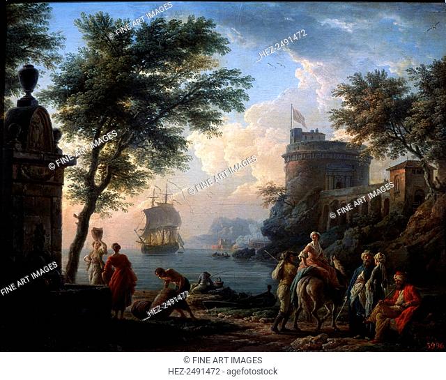 'Coastal Harbour. Calm', c1763. Vernet, Claude Joseph (1714-1789). Found in the collection of the State A. Pushkin Museum of Fine Arts, Moscow