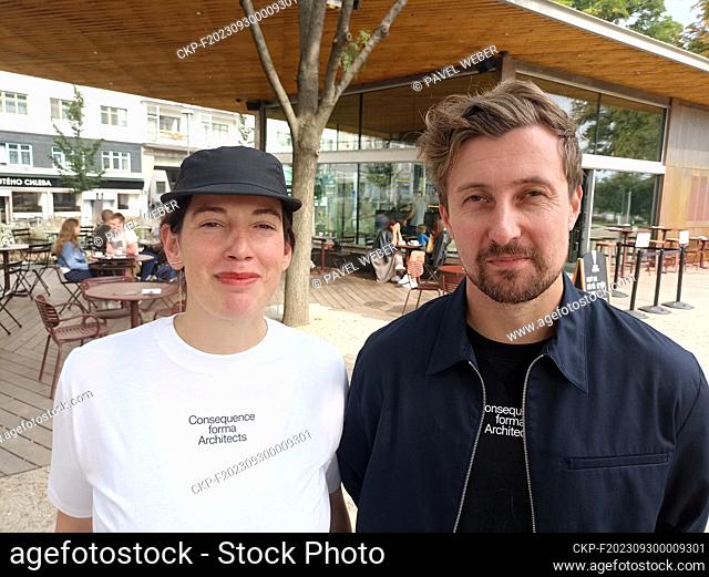 L-R Janica Sipulova and Martin Sladek from Consequence forma architects, authors of the winning design of the newly reconstructed park at the Moravian Square in...