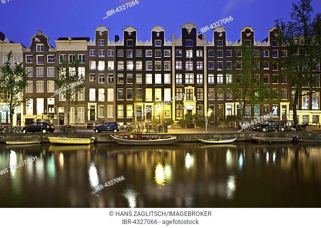Canal houses, Prinsengracht, Amsterdam, Holland, The Netherlands