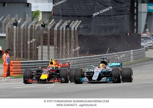 Formula 1 Malaysian Grand Prix - Race Day Featuring: Lewis HAMILTON, Max VERSTAPPEN Where: Sepang, Selangor, Malaysia Credit: ATP/Thinakaran Shanmugam/WENN