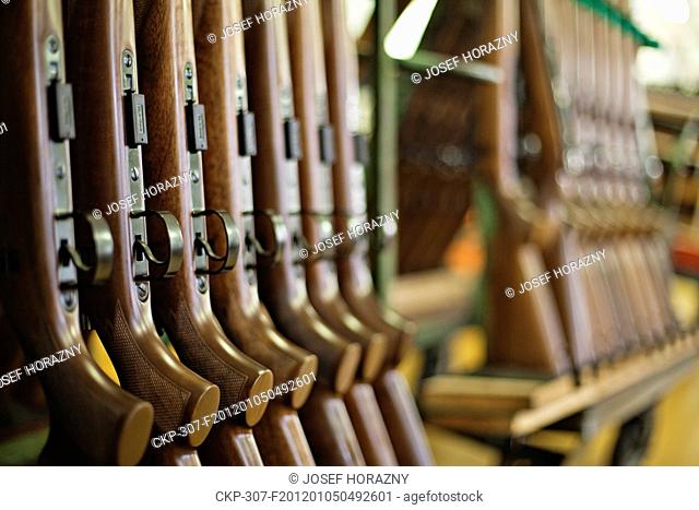 Production of small arms in Ceska zbrojovka a s, Uhersky Brod CZUB firearms factory in Uhersky Brod, Czech Republic CZUB company, established in 1936
