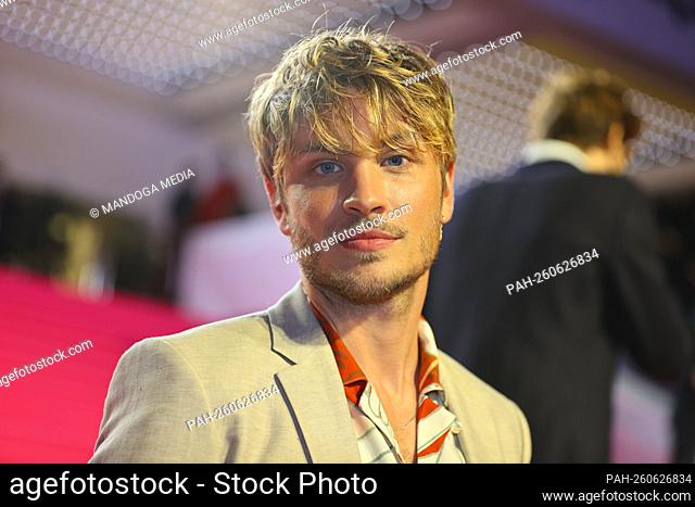 Cannes, France - October 13, 2021: Cast of german Period Drama Sisi with german Actor Jannik Schuemann at Canneseries, International Series Festival and MIPCOM