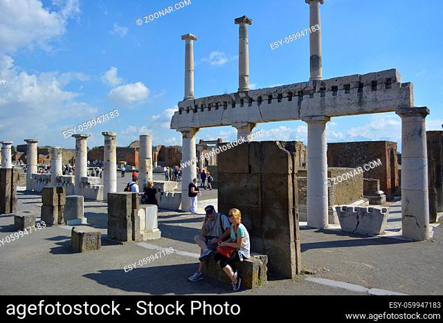 Italien, Italia, Pompeji, Säulenreste