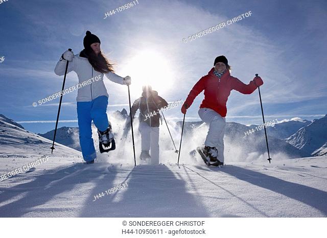 Switzerland, Europe, mountain, mountains, winter, canton, GR, Graubünden, Grisons, Engadin, Engadine, Upper Engadine, winter sports, snow shoe, hiking
