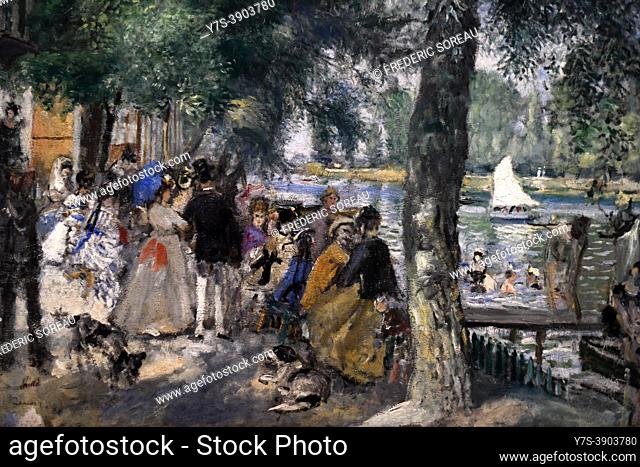 Bathing on the Seine, La Grenouillère, 1868, oil on canvas, Pierre Auguste Renoir, Pouchkine museum, Moscow, , Russia, on display at the exhibition Icons of...