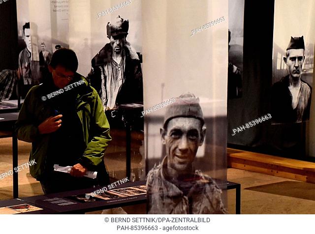 Enlarged photos can be seen at the concentration camp Sachsenhausen in Oranienburg, Germany, 4 November 2016. The special exhibition opening on Sunday remembers...