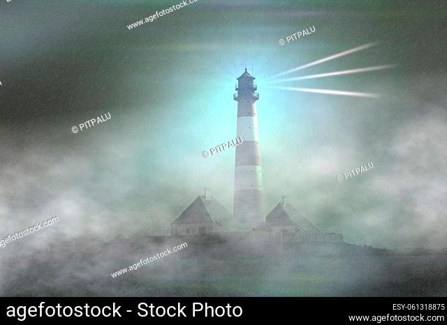 lighthouse an the north sea westheversandsand