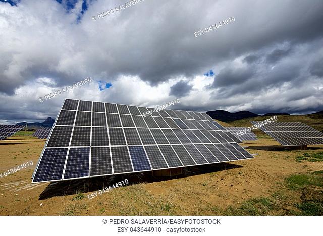 Photovoltaic panels for renewable electric production, Huesca province, Aragon, Spain