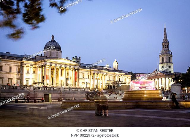Trafalgar Square, National Gallery and St. Martin's in the Fields Church, London, United Kingdom
