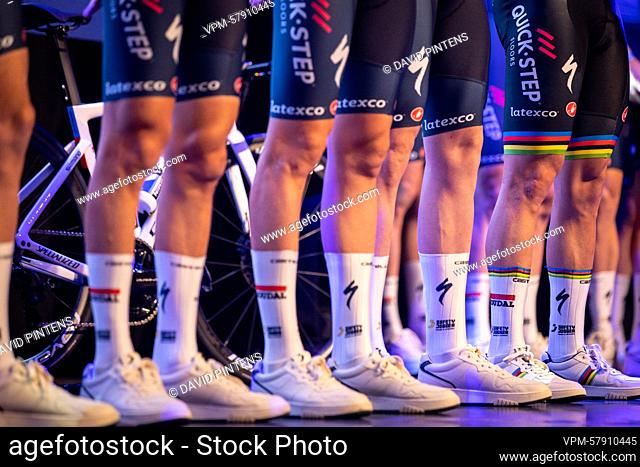 Illustration picture taken during the team presentation of the Soudal Quick-Step cycling team in De Panne, Friday 06 January 2023