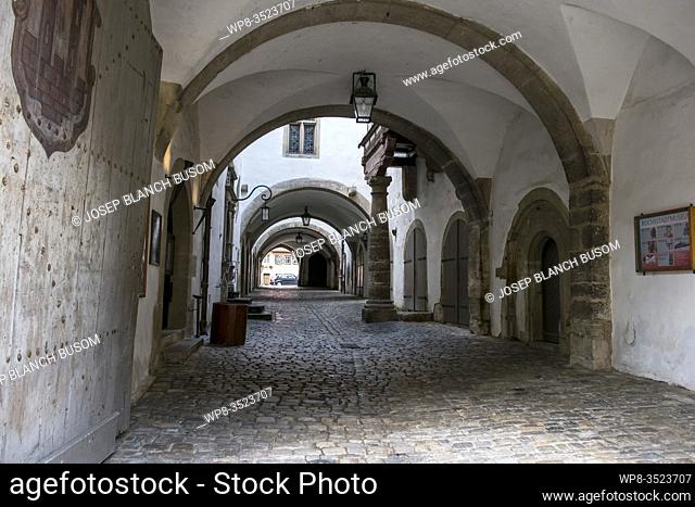 Rothenburg. Medieval town interior street