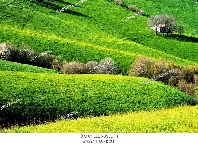 Hills of Bergamo in spring, Bergamo province, Lombardy district, Italy, Europe