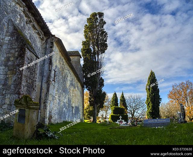 cemetery at Monbos, Dordogne Department, Nouvelle-Aquitaine, France