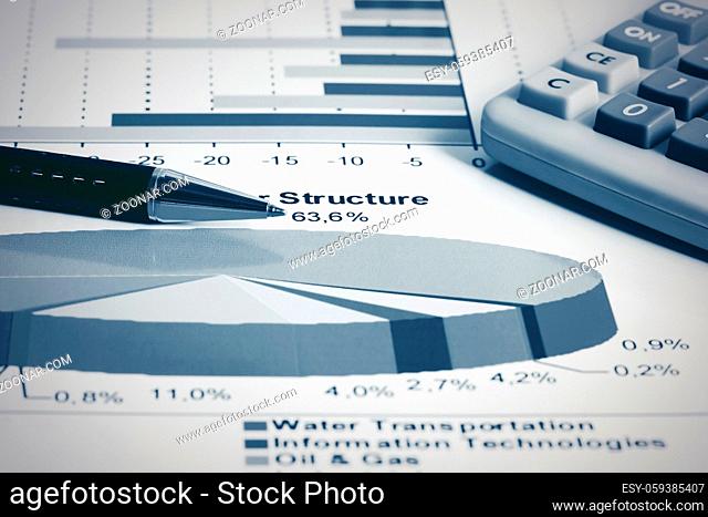 Stock market graphs and charts