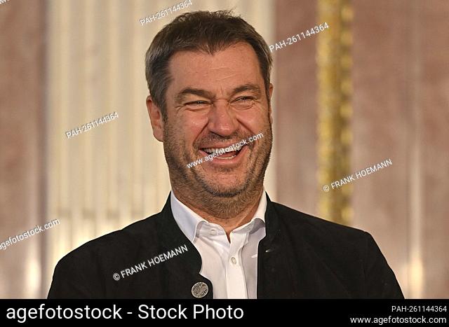 Markus SOEDER (Prime Minister Bavaria and CSU Chairman), laughs, laughs, laughsd, optimistic, good-humored single image, trimmed single motif, portrait