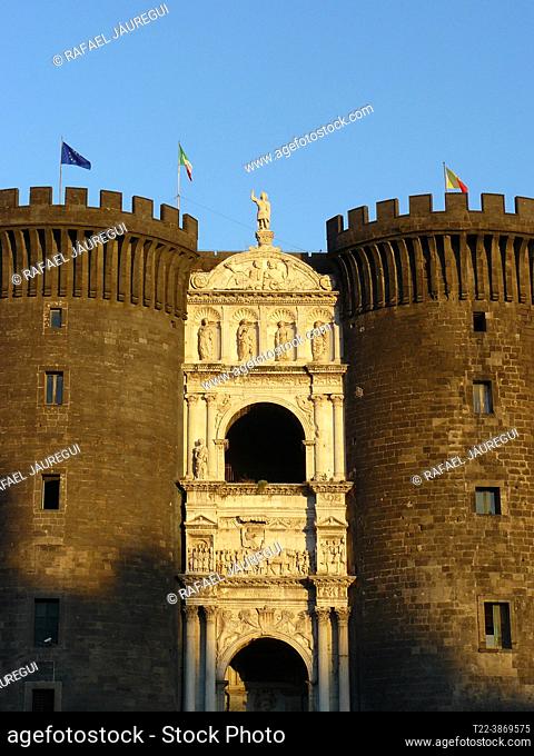 Naples (Italy). Main access to the New Castle in the city of Naples