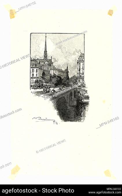 Le Pont Saint-Michel, plate twelve from Le Long de la Seine et des Boulevards - 1890, published 1910 - Louis Auguste Lepère (French, 1849-1918) published by A