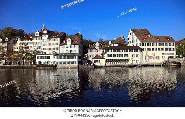 Switzerland, Zurich, skyline, general view, Limmat river
