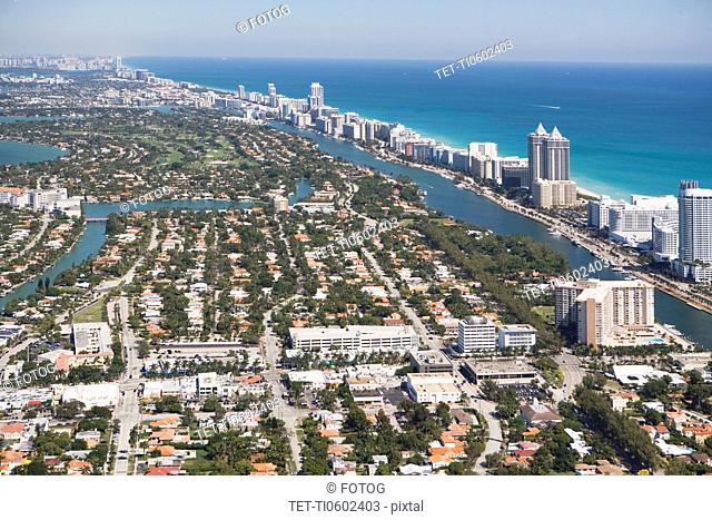 USA, Florida, Miami cityscape as seen from air