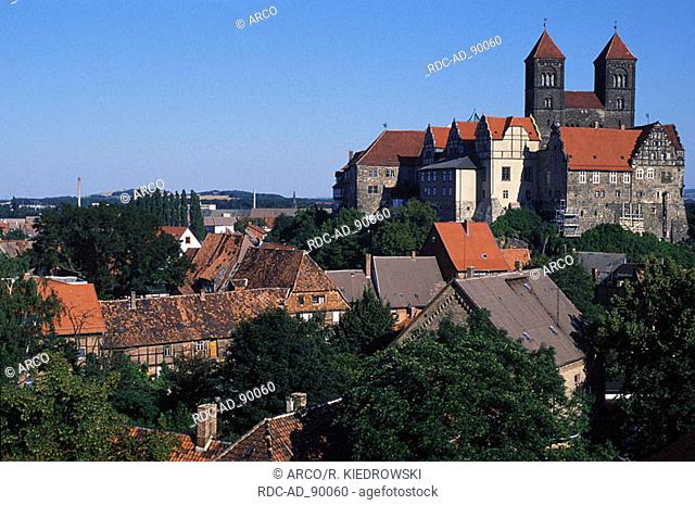 View on cathedral St Servatius Quedlinburg Saxony-Anhalt Germany