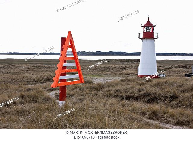 The lighthouse List-West, Nationalpark Koenigshafen, Ellenbogen, Sylt Island, North Frisia, Schleswig-Holstein, Germany, Europe