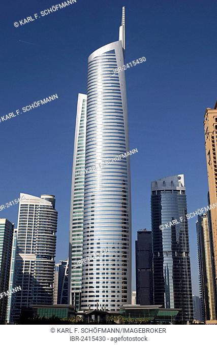 Skyscraper, Almas Tower, large scale construction project, Jumeirah Lake Towers, Dubai, United Arab Emirates, Middle East, Asia