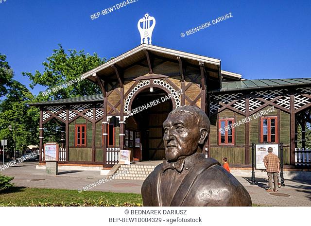 Monument of Jerzy Waldorff in front of Summer Theatre, Ciechocinek, Kuyavian-Pomeranian Voivodeship, Poland