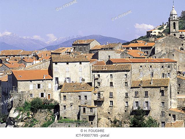 France, Corsica, Sartene, traditional homes