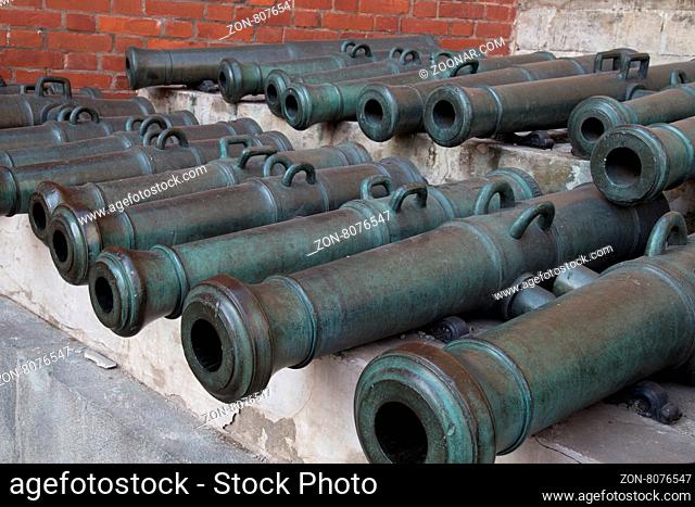 Old cannons shown in the Moscow Kremlin