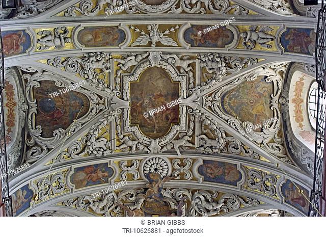 Basilica of the Holy Cross and the Nativity of the Virgin Mary Ceiling Pauline Monks Monastery of Jasna Gora Czstochowa Poland