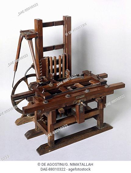Model of a wood cutting machine, 1830, Florence. Italy, 19th century.  Firenze, Istituto Tecnico Statale Per Geometri E Commerciale Gaetano Salvemini
