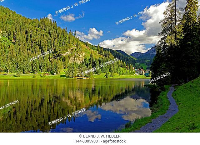 Austria, Salzburg, Zauchensee, Zauchenseestrasse, Zauchensee, scenery, trees, plants, wood, building, grass, place of interest, tourism, mountains, scenery