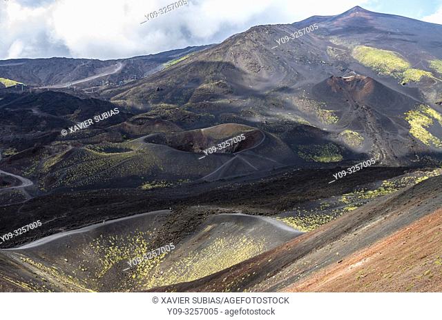 Lateral crater, Mount Etna, Catania, Sicily, Italy