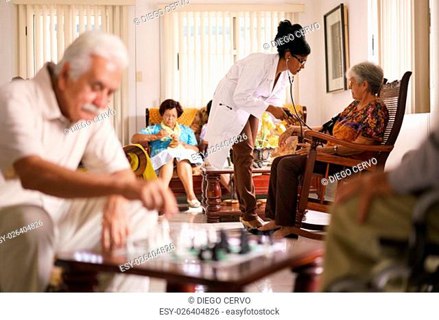 Old people in geriatric hospice