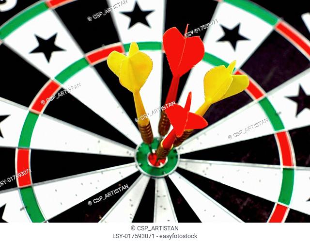 Dartboard with 4 darts