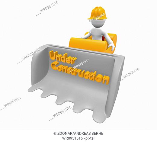 Worker with a bulldozer