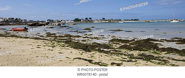 Expansive coastline in Finistere in Brittany in France